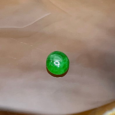 Type A Green Jade Jadeite Cabochon for Setting -0.19g 7.5 by 6.3 by 2.6mm - Huangs Jadeite and Jewelry Pte Ltd