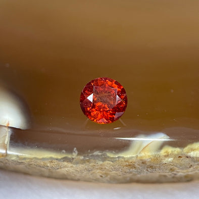 Natural Orange Red Garnet Crystal Stone for Setting - 0.80ct 5.2 by 5.2 by 3.4mm - Huangs Jadeite and Jewelry Pte Ltd