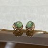 Type A Icy Green Jade Jadeite Earrings 18k Rose Gold 1.52g 9.2 by 7.9 by 6.0mm - Huangs Jadeite and Jewelry Pte Ltd