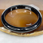 Type A Black Jadeite Bangle 38.86g inner diameter 60.7mm 9.2 by 7.6mm - Huangs Jadeite and Jewelry Pte Ltd