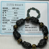 Type A Black Jade Jadeite Pixiu Bracelet - 71.47g 22.6 by 15.7 by 12.9mm/Pixiu 6 Pieces - Huangs Jadeite and Jewelry Pte Ltd