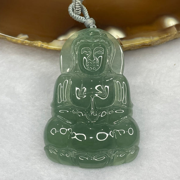 Type A Icy Green Guan Yin Jade Jadeite Pendant - 13.95g 45.8 by 30.1 by 4.9mm - Huangs Jadeite and Jewelry Pte Ltd