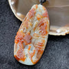 Type A Burmese Red Shan Shui Jade Jadeite Pendant with NGI cert - 53.83g 74.10 by 38.75 by 11.15mm - Huangs Jadeite and Jewelry Pte Ltd