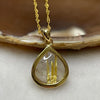 Natural Golden Rutilated Quartz 钛金 925 Silver Pendant & Chain 3.30g 22.8 by 14.2 by 5.6mn - Huangs Jadeite and Jewelry Pte Ltd