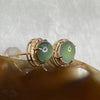 Type A Icy Green Jade Jadeite Earrings 18k Rose Gold 1.52g 9.2 by 7.9 by 6.0mm - Huangs Jadeite and Jewelry Pte Ltd
