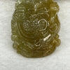 Grand Master Certified Type A Yellow and Green Jade Jadeite Cai Shen Ye Pendant 25.24g 48.3 by 28.7 by 8.6 mm - Huangs Jadeite and Jewelry Pte Ltd