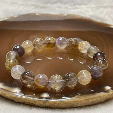 Natural Purple Titanium Crystal Bracelet 28.09g 10.4mm/bead 19 beads - Huangs Jadeite and Jewelry Pte Ltd