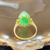 Type A Burmese Jade Jadeite Hulu 18k gold Ring - 2.51g US5.45 HK12.5 inner diameter 16.3mm - Huangs Jadeite and Jewelry Pte Ltd