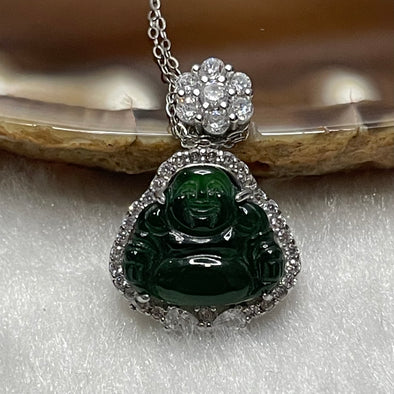 Type A Green Omphacite Jade Jadeite Milo Buddha - 3.08g 24.3 by 16.7 by 5.7mm - Huangs Jadeite and Jewelry Pte Ltd