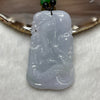 Type A Faint Green & Lavender Jade Jadeite Guan Yin & Dragon Necklace - 73.8g 69.6 by 42.0 by 13.0mm - Huangs Jadeite and Jewelry Pte Ltd