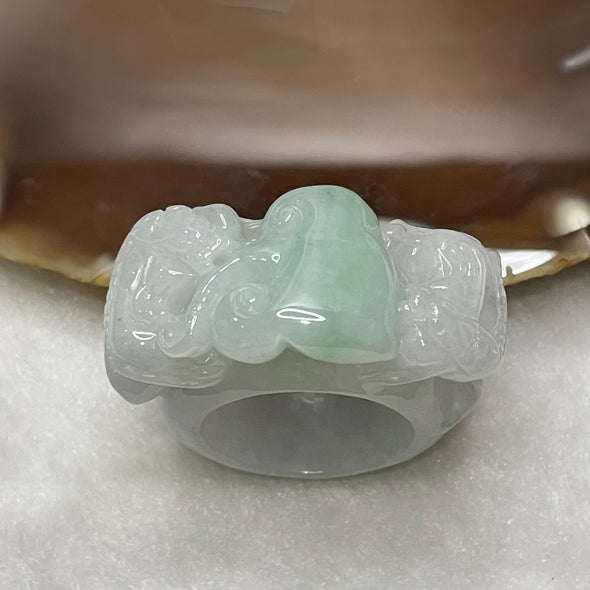 Type A Semi Icy Green Jade Jadeite Double Pixiu Ruyi - 35.39g US 11.75 HK 26.5 Inner Diameter 21.6mm Thickness 17.0 by 12.0mm - Huangs Jadeite and Jewelry Pte Ltd