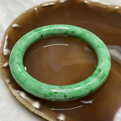 Type A Apple Green Jade Jadeite Bangle 60.77g Inner Diameter: 59.2mm Thickness: 10.2 by 10.4mm - Huangs Jadeite and Jewelry Pte Ltd