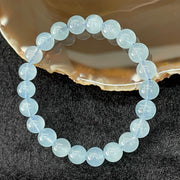 Natural Aquamarine 海蓝宝 Bracelet - 19.70g 8.6mm/bead 22 beads - Huangs Jadeite and Jewelry Pte Ltd