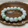 Type A Green patches on Light Green Jade Jadeite Bracelet 74.13g 14.0mm/bead 16 beads - Huangs Jadeite and Jewelry Pte Ltd