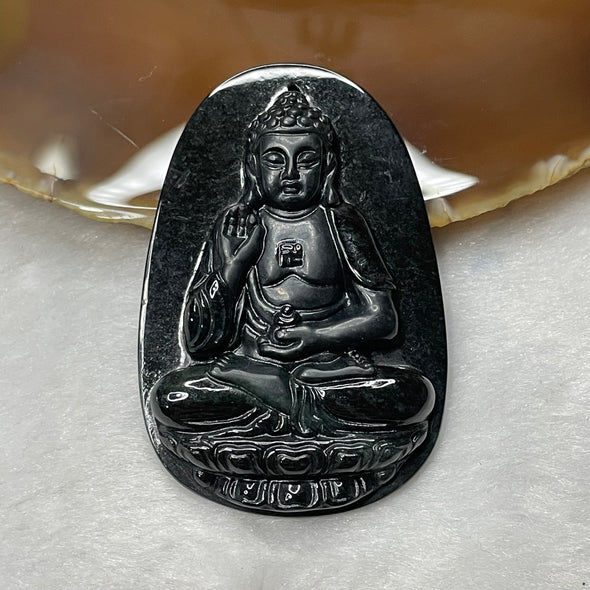 Type A Black Jade Jadeite Buddha 27.3g 59.6 by 39.3 by 7.3mm - Huangs Jadeite and Jewelry Pte Ltd