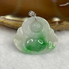 Type A Spicy Green Piao Hua Jade Jadeite Milo Buddha with 18K Gold Clasp -  4.89g 23.7 by 28.0 by 5.4mm - Huangs Jadeite and Jewelry Pte Ltd