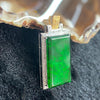 Type A Burmese Jade Jadeite 18k white gold pendant - 2.59g 28.7 by 14.2 by 5.0mm - Huangs Jadeite and Jewelry Pte Ltd