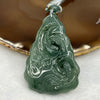 Grand Master Certified Type A Semi Icy Green Piao Hua Jade Jadeite Dragon Pendant 56.71g 66.5 by 46.2 by 15.1 mm - Huangs Jadeite and Jewelry Pte Ltd