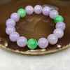 RARE High End Type A Lavender and Apple Green Jadeite Bracelet 58.32g 12.9mm 16 Beads - Huangs Jadeite and Jewelry Pte Ltd