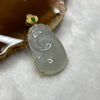 Type A Semi Icy Ruyi Jade Jadeite 18k Yellow Gold 4.84g 33.9 by 19.6 by 4.9mm - Huangs Jadeite and Jewelry Pte Ltd