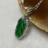 Type A Green Omphacite Jade Jadeite Leaf - 2.46g 30.8 by 14.5 by 4.5mm - Huangs Jadeite and Jewelry Pte Ltd