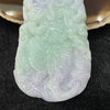 Type A Lavender & Green Jade Jadeite Ganesha & Dragon 象头神 Pendant God of Fortune - 73.78g 90.0 by 48.3 by 11.2mm - Huangs Jadeite and Jewelry Pte Ltd