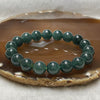 Type A Semi Icy Green Jade Jadeite Bracelet 46.41g 11.4mm/bead 18 beads - Huangs Jadeite and Jewelry Pte Ltd
