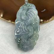 Type A Green and Lavender Dragon Jade Jadeite Pendant 68.90g 73.5 by 37.3 by 14.5 mm - Huangs Jadeite and Jewelry Pte Ltd