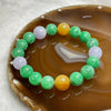 Type A Mixed Colour Jade Jadeite Beads Bracelet 42.72g 10.4-12.2mm 18 beads - Huangs Jadeite and Jewelry Pte Ltd