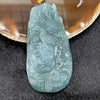 Type A Blueish Green Good & Evil with Dragon Pendant - 44.82g 78.1 by 43.7 by 9.3mm - Huangs Jadeite and Jewelry Pte Ltd