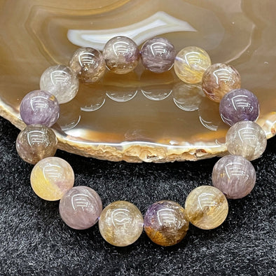 Natural Purple Titanium 紫钛晶 Bracelet 16 beads - 55.21g 13.4mm/bead - Huangs Jadeite and Jewelry Pte Ltd