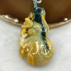 Type A Yellow and Green Hulu and Pixiu Jade Jadeite Pendant 86.40g 69.8 by 38.9 by 19.6 mm - Huangs Jadeite and Jewelry Pte Ltd