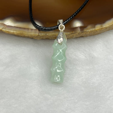 Type A Green Jade Jadeite Bamboo 3.29g 20.1 by 7.1 by 7.1 mm - Huangs Jadeite and Jewelry Pte Ltd