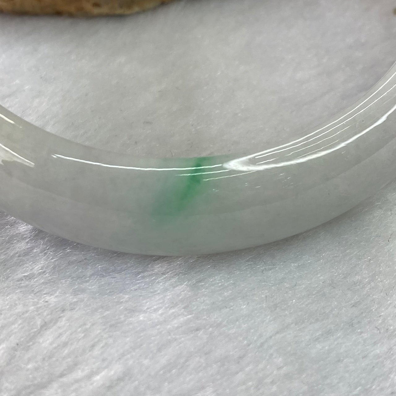 Type A Faint Lavender Green Jadeite Bangle 69.48g inner diameter 58.4mm 16.3 by 8.6mm - Huangs Jadeite and Jewelry Pte Ltd