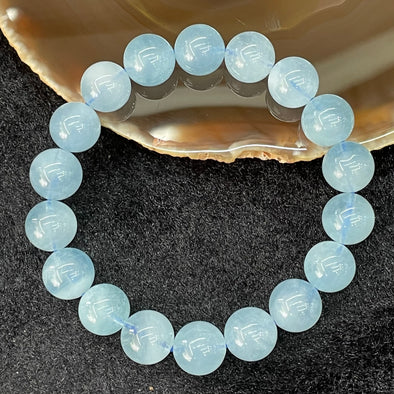 Natural Aquamarine 海蓝宝 Bracelet - 45.15g 12.4mm/bead 18 beads - Huangs Jadeite and Jewelry Pte Ltd