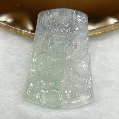 RARE China Known Top Grand Master Certified Type A HIGH ICY Green Jade Jadeite Dragon Pendant 24.36g 54.0 by 36.0 by 5.0 mm - Huangs Jadeite and Jewelry Pte Ltd