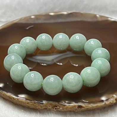 Type A Green Jade Jadeite Bracelet 78.45g 14.8mm/bead 14 beads - Huangs Jadeite and Jewelry Pte Ltd