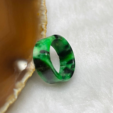 Type A Spicy Green Jade Jadeite Flat Ring 1.96g US2.75 HK5.5 Inner Diameter 14.0mm Thickness 6.9 by 2.0mm - Huangs Jadeite and Jewelry Pte Ltd