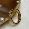 Type A Green Jade Jadeite 18K Gold Ring - HK 15 US 7 Inner Diameter 18.5mm 1.09g 4.2 by 2.5mm - Huangs Jadeite and Jewelry Pte Ltd