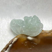 Type A Faint Green Jade Jadeite Pixiu Charm - 13.47g 35.7 by 14.2 by 14.4mm - Huangs Jadeite and Jewelry Pte Ltd