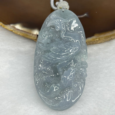 Grand Master Certified Type A Semi Icy Lavender and Green Jade Jadeite Phoenix Pendant 45.35g 65.1 by 34.3 by 12.3 mm - Huangs Jadeite and Jewelry Pte Ltd