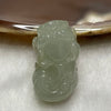 Type A Faint Green Jade Jadeite Pixiu Charm - 7.52g 25.2 by 15.3 by 12.4mm - Huangs Jadeite and Jewelry Pte Ltd
