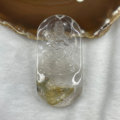 Clear Quartz and Phantom Quartz Internal Crystals 79.6g 30.1 by 40 by 13.7mm - Huangs Jadeite and Jewelry Pte Ltd