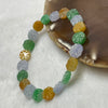 Type A Green, Lavender & Yellow Jade Jadeite Bagua Bracelet - 12.00g 8.4 by 8.0 by 3.1mm/ Piece 21 pieces - Huangs Jadeite and Jewelry Pte Ltd