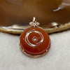 Type A Red Jade Jadeite Ping An Kou Donut 925 Sliver 8.89g 37.7 by 24.3 by 7.0mm - Huangs Jadeite and Jewelry Pte Ltd