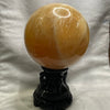 Natural Citrine Crystal Ball Display with Wooden Stand - 6555g Dimensions with Stand: 253.9 by 242.5 by 165.9mm Crystal Ball Dimensions: 139.2 by 139.2mm - Huangs Jadeite and Jewelry Pte Ltd