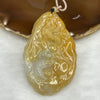 Grand Master Certified Type A Semi Icy Yellow Jade Jadeite Dragon Pendant 74.84g 74.5 by 48.4 by 14.3 mm - Huangs Jadeite and Jewelry Pte Ltd