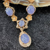 Type A Lavender Jade Jadeite Necklace 18k gold & diamonds - 8.35g - Huangs Jadeite and Jewelry Pte Ltd