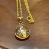 Natural Golden Rutilated Quartz 钛金 925 Silver Pendant & Chain 3.29g 22.9 by 13.6 by 5.7mm - Huangs Jadeite and Jewelry Pte Ltd