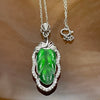 Type A Green Omphacite Jade Jadeite Leaf - 2.76g 35.0 by 12.7 by 5.1mm - Huangs Jadeite and Jewelry Pte Ltd